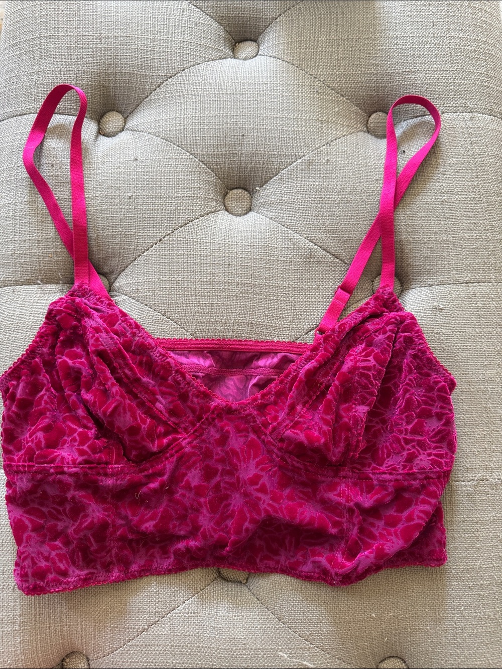 Free People Vibrant Fuchsia Lace Bralette